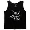 0013. Big Good Vibe Bones Hand Shaka Cool Vintage Hipster Graphic Men's Tank Top (Black, Small) view 1