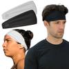 Temple Tape, Mens Headband - Guys Sports Headbands Moisture Wicking Workout Sweatbands for Running, CrossTrain, Skiing and Bike Helmet Friendly - Value Pack - 1-Black & 1-White Sweatbands view 1
