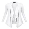 Urban CoCo Women's Drape Front Open Cardigan Long Sleeve Irregular Hem (S, White) view 2