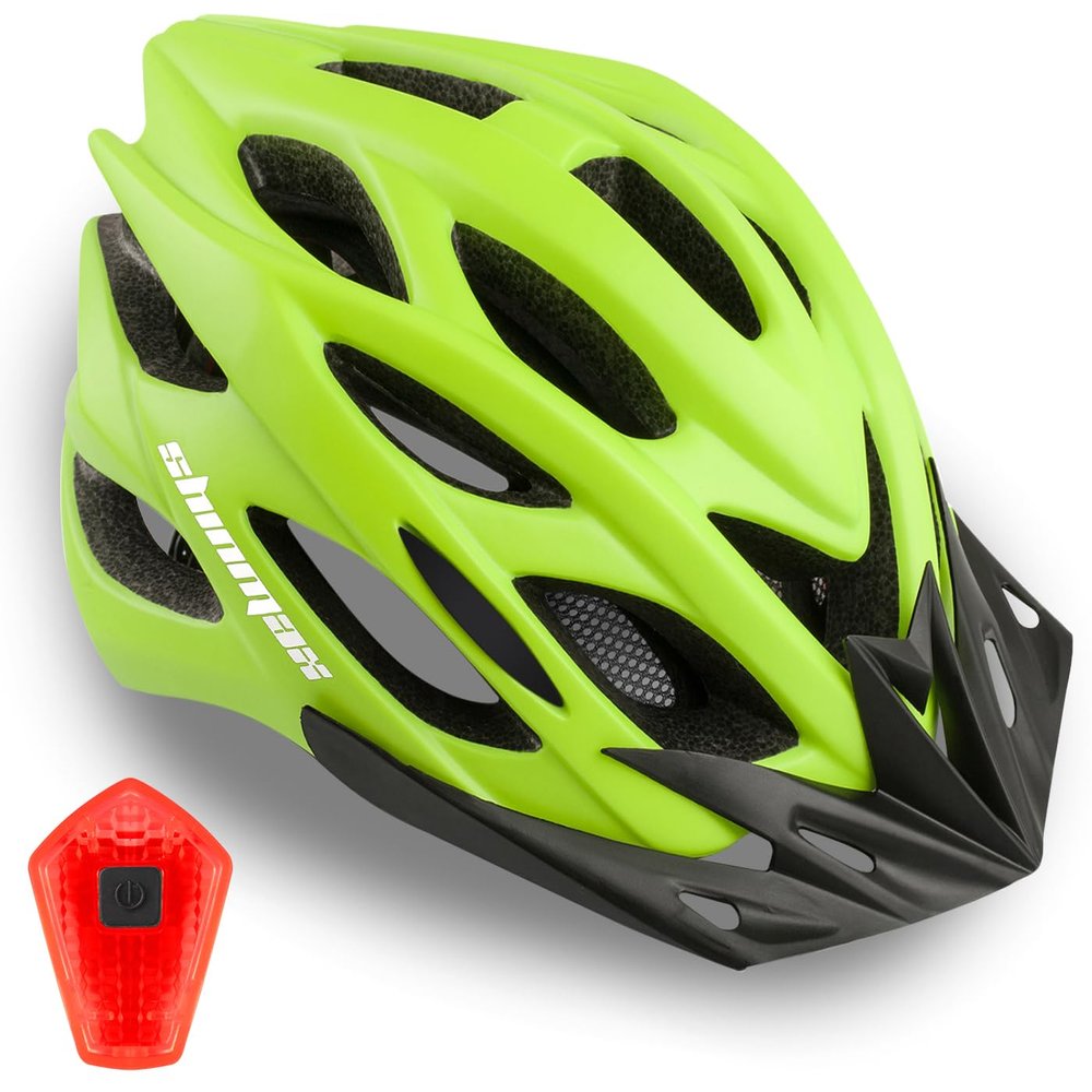 Bike Helmet Men Women, Shinmax Bicycle Helmet with Rear Light and Detachable Sun Visor Backpack,Lightweight Mountain Bike Helmet Size Adjustable Cycling Helmet for Adults Youth Road Bike Helmet