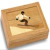MarqArt Ski Wood Art Jewelry Trinket Box & Gift - Handmade USA - Unmatched Quality - Unique, No Two are the Same - Original Work of Wood Art (#4120 Skier 4x5x1.5) view 1