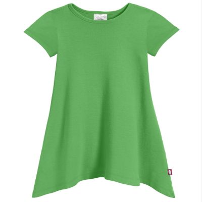 City Threads Girls' Shark Bite Short Sleeve Tunic Top Blouse Shirt Stylish Modern All Cotton for Sensitive Skins SPD Sensory Friendly, Elf, 18/24m