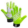Battle Sports Ultra-Stick Wide Receiver Football Gloves - Adult & Youth Football Gloves - Adult X-Large, Neon Green/White view 1