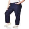 Alfred Dunner Womens Allure Slimming Petite Short Stretch Pants - Modern Fit, Figure Flattering Style, Contoured Cut, Navy, 10P view 1