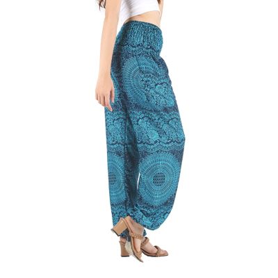 Boho Pants 2-Pocket Flowy Harem Pants Women for Yoga Travel Hippie Clothes
