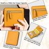 AINIMOER Small Leather Wallet for Women, Ladies Credit Card Holder RFID Blocking Women's Mini Bifold Pocket Purse, Yellow view 3