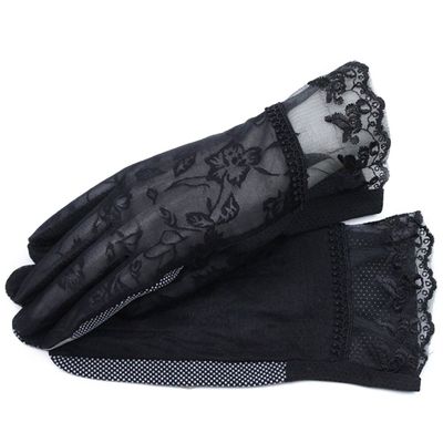 URSFUR Women Summer Outdoor Driving Gloves Anti Sun Uv Lace Touchscreen Non-slip Black 2