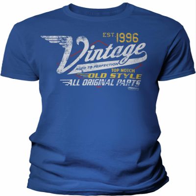 30th Birthday Gift Shirt for Men - Vintage 1996 Aged to Perfection - Racing - Royal-4X