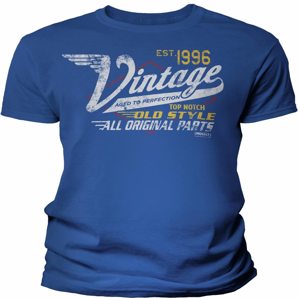 30th Birthday Gift Shirt for Men - Vintage 1996 Aged to Perfection - Racing - Royal-4X