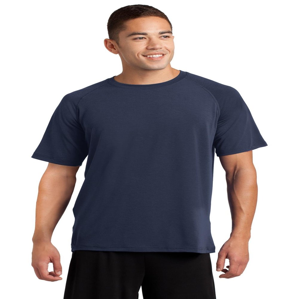 SPORT-TEK Unisex Ultimate Performance Crew | Lightweight Athletic T-Shirt for Men & Women, Spring & Summer Gym Fashion True Navy
