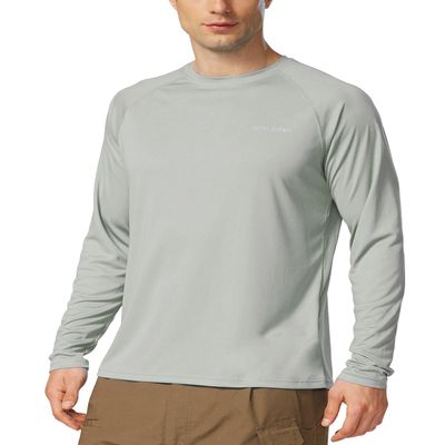 baleaf Men's UPF 50+ Sun Protection Shirts Long Sleeve 01-Gray 3XL