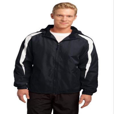 SPORT-TEK Unisex Fleece-Lined Colorblock Jacket | Warm Windbreaker Jacket for Men & Women, Water Resistant Zip Up Hoodie