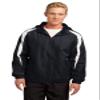 SPORT-TEK Unisex Fleece-Lined Colorblock Jacket | Warm Windbreaker Jacket for Men & Women, Water Resistant Zip Up Hoodie view 1