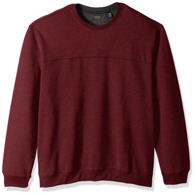 Arrow 1851 Men's Big Saranac Long Sleeve Crewneck Sueded Pullover, Chocolate Truffle Heather, 4X-Large Tall