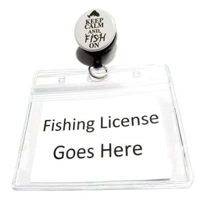 ATLanyards Keep Calm and Fish On Fishing License Holder, Waterproof Fishing License Holder, Gray 3