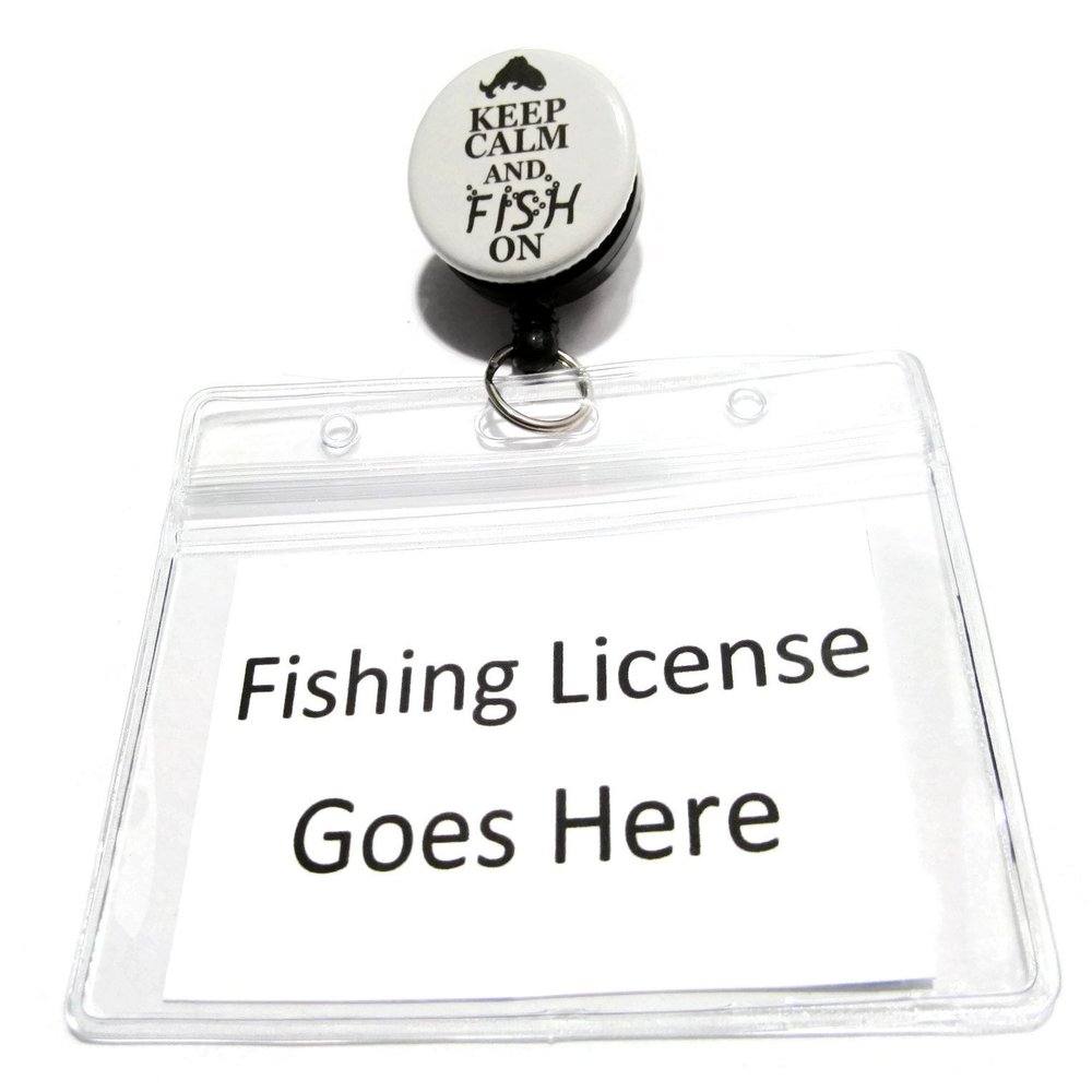ATLanyards Keep Calm and Fish On Fishing License Holder, Waterproof Fishing License Holder, Gray 3