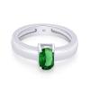 AFFY Solitaire Engagement Ring Cushion Simulated Emerald In 925W Silver-12 view 2