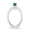 AFFY Solitaire Engagement Ring Cushion Simulated Emerald In 925W Silver-12 view 4