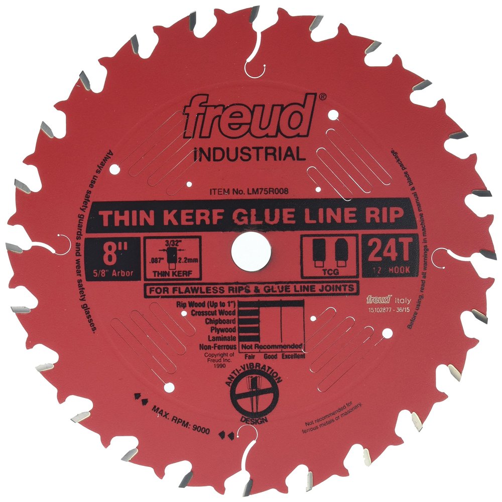 8 X 24 X 5/8 Thin Kerf Glue Line Rip