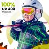 OutdoorMaster Kids Ski Goggles, Snow Goggles for Boys & Girls with 100% UV Protection (Flower Pattern Frame + VLT 13% Grey Lens with Full REVO Pink) view 3