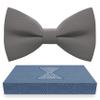 Bow Tie House Men's Classic Pre-Tied Bow Tie Formal Solid Tuxedo (Large, Grey Fog) view 1