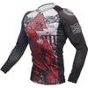 Hardcore Training Viking 2.0 Men's Rash Guard Compression Long Sleeve MMA No-Gi Tight BJJ Grappling Base Layer Fitness Black view 3