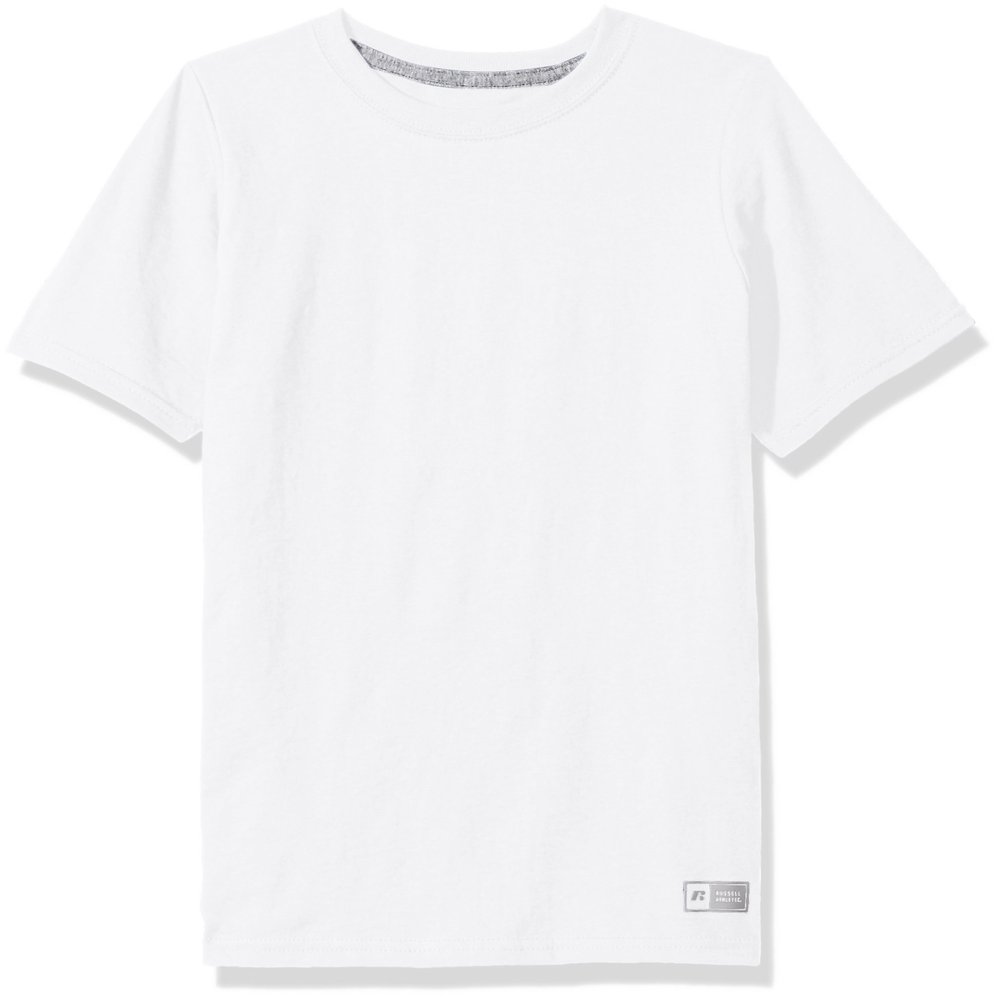Russell Athletic Big Boy's Essential Short Sleeve Tee Shirt, White, S