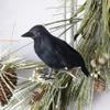 ZUCKER Black Feather Crow Halloween Decoration - 6 inch Tall Raven Decor 1pc Bird Figure view 3