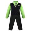 Luca Gabriel Toddler Boys' 4 Piece Pinstripe Vest Shirt Tie Pant and Hanky Set Lime - 4t view 1