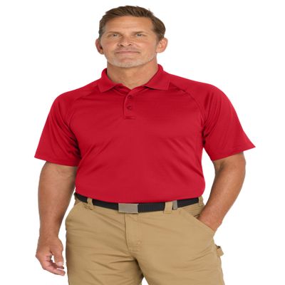CornerStone Unisex Select Snag-Proof Tactical Polo | Short Sleeve, Casual Work Shirt for Men & Women, Mic Clips & Pen Pockets, Red, X-Large