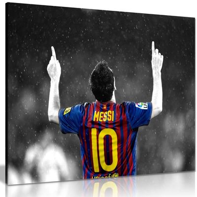 Lionel Messi Barcelona Fc Canvas Wall Art Picture Print (18x12in), Living Room