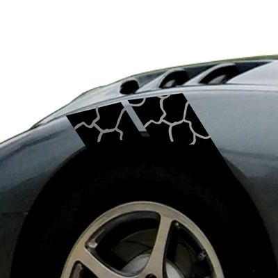 Rock Fender Hash Mark Bars Vinyl Racing Stripes Graphic Decals 4" (Fits Chevy Corvette C5) Both Sides - Purple