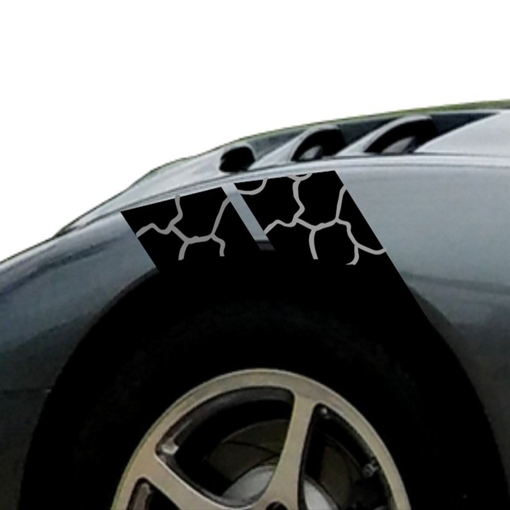 Rock Fender Hash Mark Bars Vinyl Racing Stripes Graphic Decals 4" (Fits Chevy Corvette C5) Both Sides - Purple