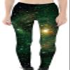 Sister Amy Women's Digital Galaxy Printted Ankle Elastic Tights Legging Green Galaxy US XL view 1