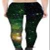 Sister Amy Women's Digital Galaxy Printted Ankle Elastic Tights Legging Green Galaxy US XL view 2