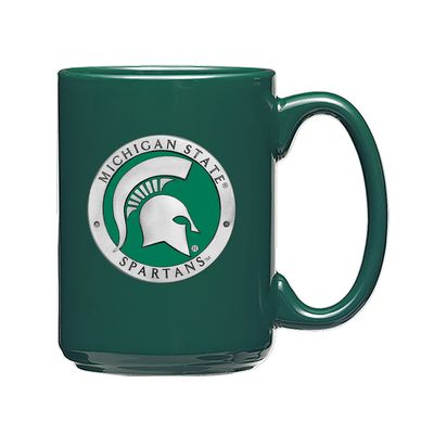 Heritage Pewter Michigan State Spartans 15 oz. Coffee Mug | Mug for Coffee, Beverages | Intricately Crafted Metal Pewter Inlay