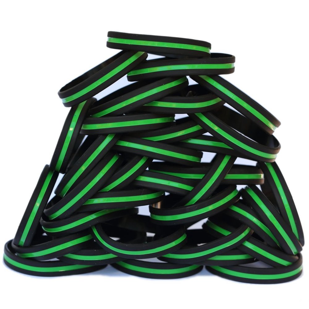 20 Adult and 80 Youth Thin Green Line Wristbands