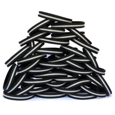 20 Adult and 80 Youth Thin Gray Line Wristbands