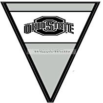 10 INCH Red Pennant Flag OSU Ohio State University Buckeyes Removable Wall Decal Sticker Art NCAA Home Decor 4 inches wide by 10 inches tall