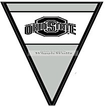 10 INCH Red Pennant Flag OSU Ohio State University Buckeyes Removable Wall Decal Sticker Art NCAA Home Decor 4 inches wide by 10 inches tall