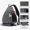WATERFLY Sling Bag Crossbody Backpack: Over Shoulder Daypack Casual Cross Chest Side Pack view 4