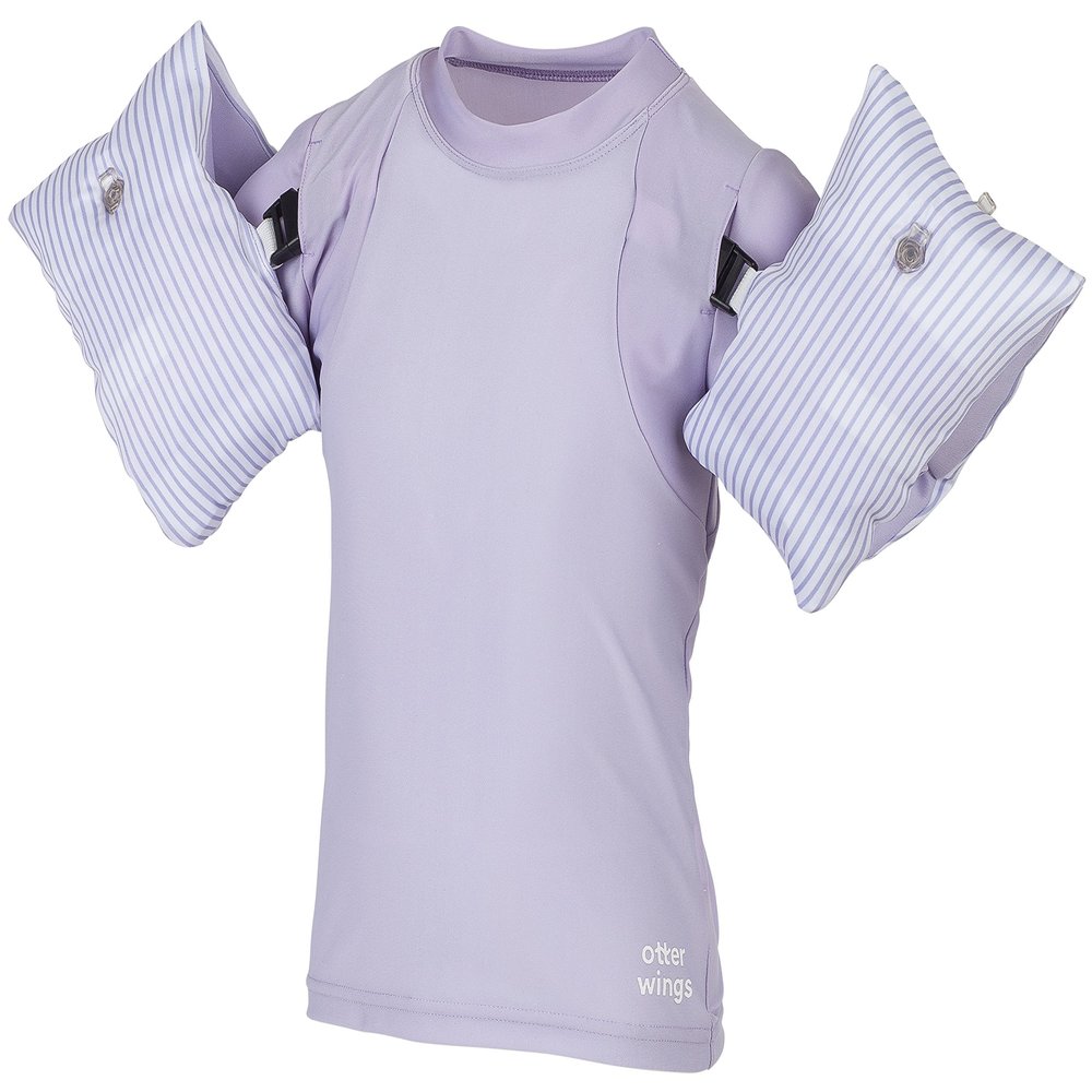 Otter Wings Kids Floaties (Water Wings) / UPF Swim Shirt Combo Swim Aid (Island Orchid, 2-4yrs)
