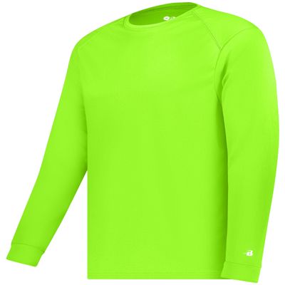 Badger Sports B-Core L/S Tee Lime X-Large