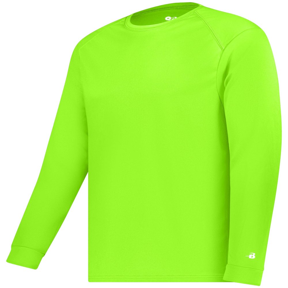 Badger Sports B-Core L/S Tee Lime X-Large