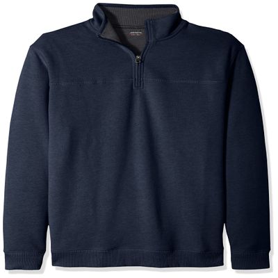 Arrow 1851 Men's Tall Saranac Long Sleeve 1/4 Zip Sueded Fleece Pullover, total eclipse heather, 4X-Large Big