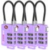 Forge TSA Approved Luggage Locks, Re-settable Combination with Alloy Body, Purple 4 Locks. view 1