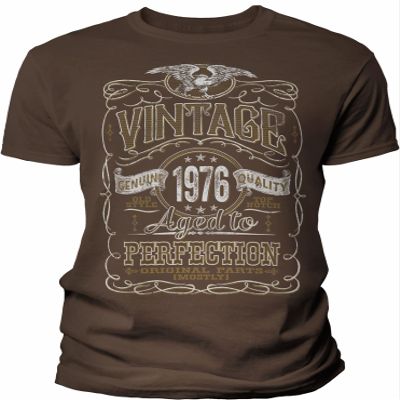 50th Birthday Gift Shirt for Men - Vintage 1976 Aged to Perfection - Brown-005-Md