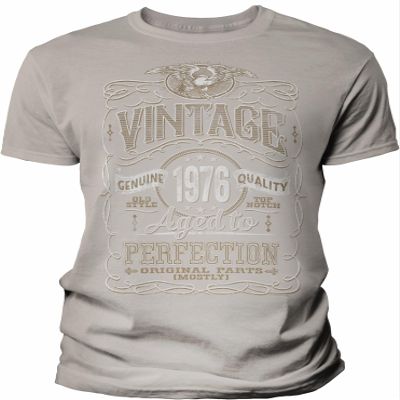50th Birthday Gift Shirt for Men - Vintage 1976 Aged to Perfection - Sand-004-XL