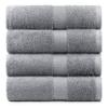 BY LORA Premium Natural Water Absorbent Bath Towel Set - Soft, Eco-Friendly, 100% Cotton Towels for Home, Spa & Gym - Silver Gray - 4-Pack view 1