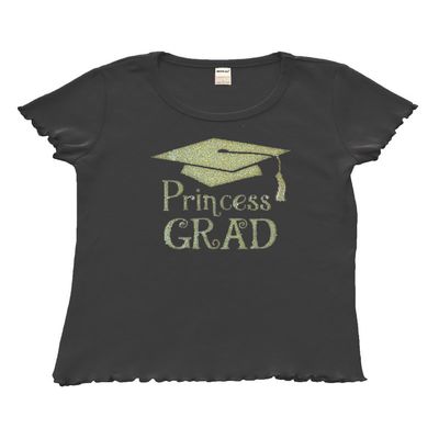 PandoraTees Toddler Short Sleeve Girly Lettuce T-Shirt -Princess Grad, Black, 4y